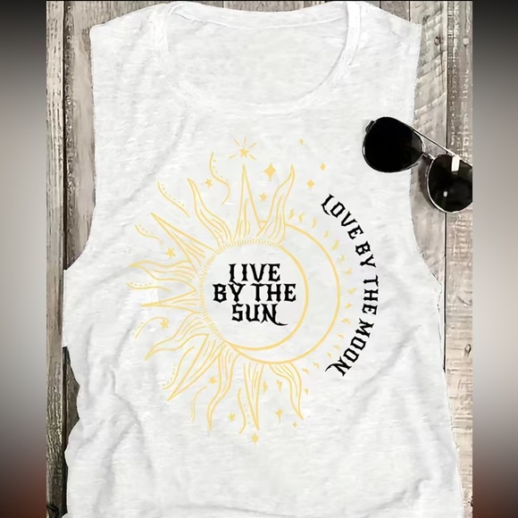 🩷 Boutique Live By The Sun Sleeveless Tee - Picture 2 of 3